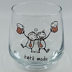 TATİL MODU-VİSKİ BARDAĞI - ŞEFFAF - 