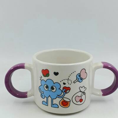 TATLI BULUT & KALPLİ KİRAZ-ÇOCUK KUPA - MOR SAP - 1