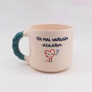 TEK MAL VARLIĞIM ACILARIM - BONCUK KUPA - YEŞİL SAP - 1