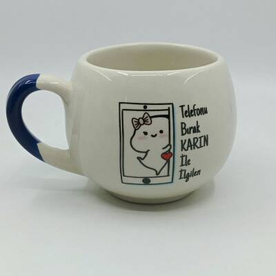 TELEFONU BIRAK KARINLA İLGİLEN-BALON KUPA - KOBALT SAP - 1