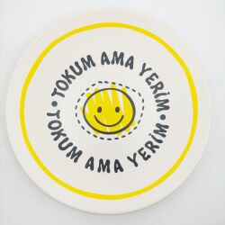 TOKUM AMA YERİM GÜLEN YÜZ-SATÜRN SUNUM TABAĞI - TRANSPARAN GÖVDE - 