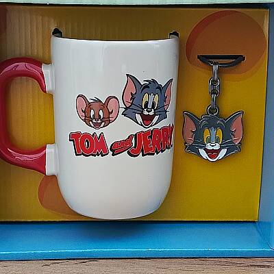 TOM VE JERRY YAZILI-LİSANSLI KUPA ANAHTARLIK SET - TEKLİ - 1
