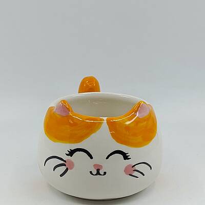 TURUNCU BENEKLİ KEDİCİK - 3D-3D KEDİ KUPA - 3D - 1