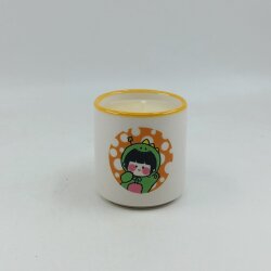 TURUNCU BENEKLİ KIZ ÇOCUĞU-MARS KOKULU MUM - TRANSPARAN GÖVDE - 