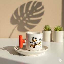 TURUNCU Bİ KAHVE?-T TÜRK KAHVESİ FİNCANI - TURUNCU SAP - 