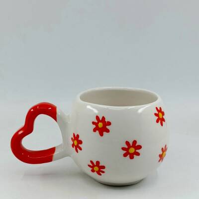 TURUNCU ÇİÇEKLER - 3D-AMOUR KUPA - 3D - 1