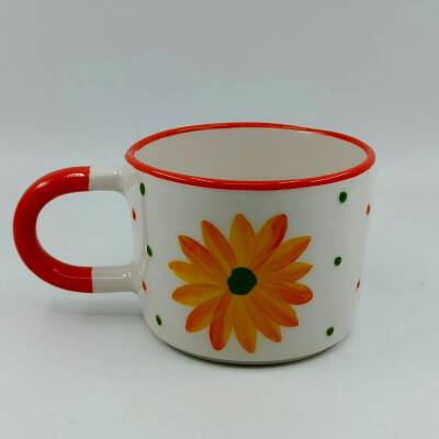 TURUNCU FIRÇA DARBELİ ÇİÇEK - 3D-ÖZEL FORM - 3D - 1