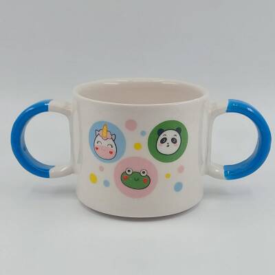 UNICORN PANDA KURBAĞA-ÇOCUK KUPA - MAVİ SAP - 1