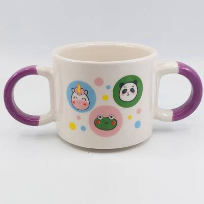 UNICORN PANDA KURBAĞA-ÇOCUK KUPA - PEMBE SAP - 1