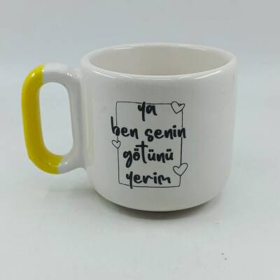 YA BEN SENİN GÖTÜNÜ YERİM-ARYA ÇAY FİNCANI - SARI SAP - 1