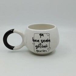 YA BEN SENİN GÖTÜNÜ YERİM-BALONCUK KUPA - SİYAH SAP - 