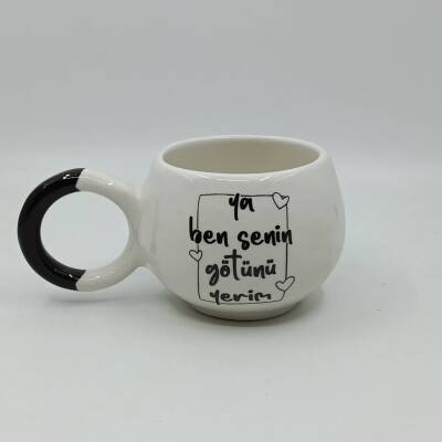YA BEN SENİN GÖTÜNÜ YERİM-BALONCUK KUPA - SİYAH SAP - 1