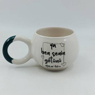 YA BEN SENİN GÖTÜNÜ YERİM-BALONCUK KUPA - YEŞİL SAP - 1