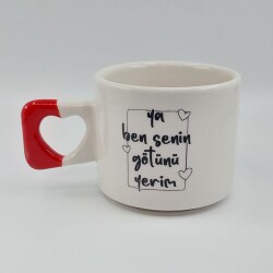 YA BEN SENİN GÖTÜNÜ YERİM-KALP KUPA - KIRMIZI SAP - 