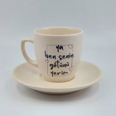 YA BEN SENİN GÖTÜNÜ YERİM-KLASİK TÜRK KAHVESİ FİNCANI - TRANSPARAN GÖVDE - 1