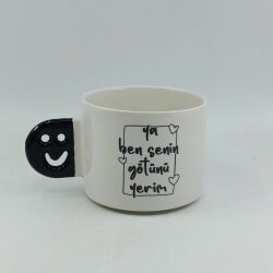 YA BEN SENİN GÖTÜNÜ YERİM-SMİLE KUPA - SİYAH SAP - 