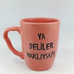 YA DELİLER HAKLIYSA-KAMPANYALI KUPA - OVAL PEMBE - 