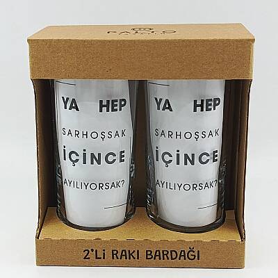 YA HEP SARHOSSAK-İKİLİ RAKI BARDAĞI - ŞEFFAF - 1