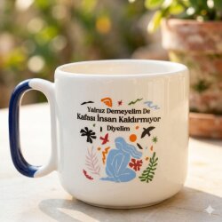 YALNIZ DEMEYELİM DE-ARYA ÇAY FİNCANI - KOBALT SAP - 