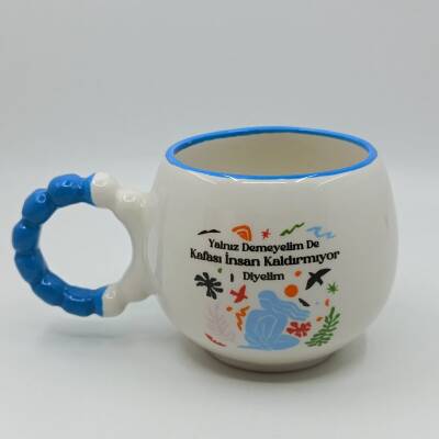 YALNIZ DEMEYELİM DE-PUF KUPA - MAVİ SAP MAVİ TURNET - 1