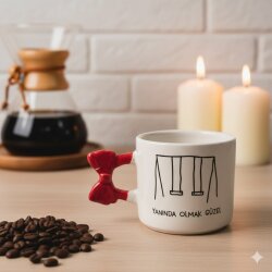 YANINDA OLMAK GÜZEL-KURDELE KUPA - KIRMIZI SAP - 