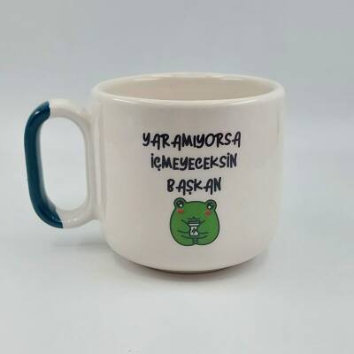 YARAMIYORSA İÇMEYECEKSİN-ARYA ÇAY FİNCANI - YEŞİL SAP - 1