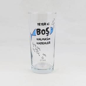 YETER Kİ BOŞ KALMASIN-RAKI BARDAĞI - ŞEFFAF - 1