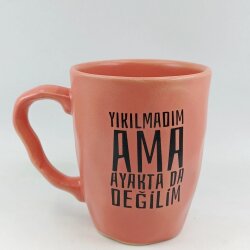 YIKILMADIM AMA AYAKTA DA-KAMPANYALI KUPA - OVAL PEMBE - 