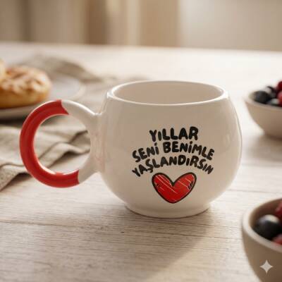 YILLAR SENİ BENİMLE YAŞLAN - BALONCUK KUPA - KIRMIZI SAP - 1