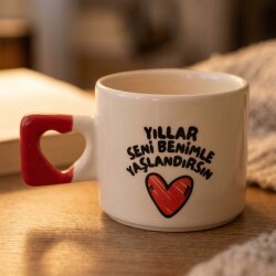 YILLAR SENİ BENİMLE YAŞLAN - KALP KUPA - KIRMIZI SAP - 