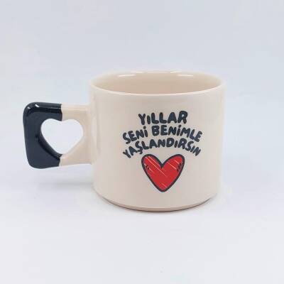YILLAR SENİ BENİMLE YAŞLAN-KALP KUPA - SİYAH SAP - 1