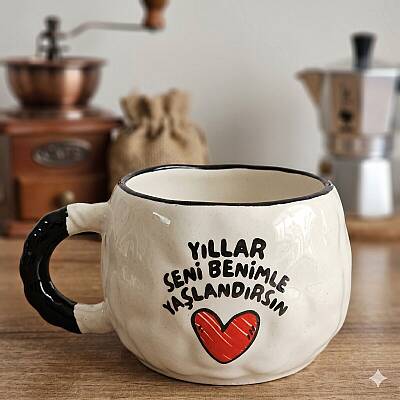 YILLAR SENİ BENİMLE YAŞLAN-TONTİK KUPA - SİYAH SAP - 1