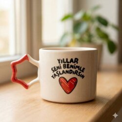 YILLAR SENİ BENİMLE YAŞLAN - YILDIZ KUPA - KIRMIZI SAP - 