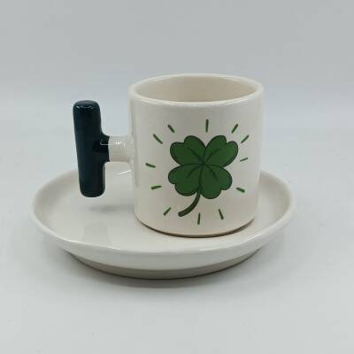 YONCA-T TÜRK KAHVESİ FİNCANI - YEŞİL SAP - 1