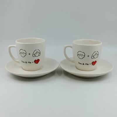 YOU & ME -İKİLİ TÜRK KAHVESİ FİNCANI - TRANSPARAN - 1