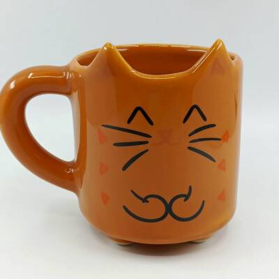 YUMUK KEDİ-KEDİ KUPA - KAHVERENGİ GÖVDE KAHVERENGİ SAP - 1