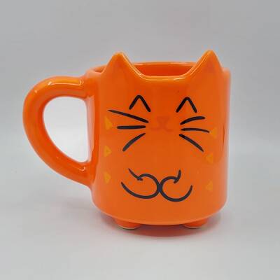 YUMUK KEDİ-KEDİ KUPA - TURUNCU GÖVDE TURUNCU SAP - 1