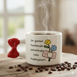 ZOR GÜNLERİ KURDELEYLE PAKETLEYİP-KURDELE KUPA - KIRMIZI SAP - 