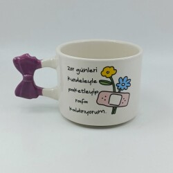 ZOR GÜNLERİ KURDELEYLE PAKETLEYİP-KURDELE KUPA - MOR SAP - 